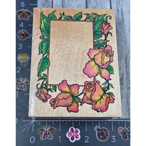 All Night Media Classic Rose Frame 205J Rubber Stamp Wood #B29